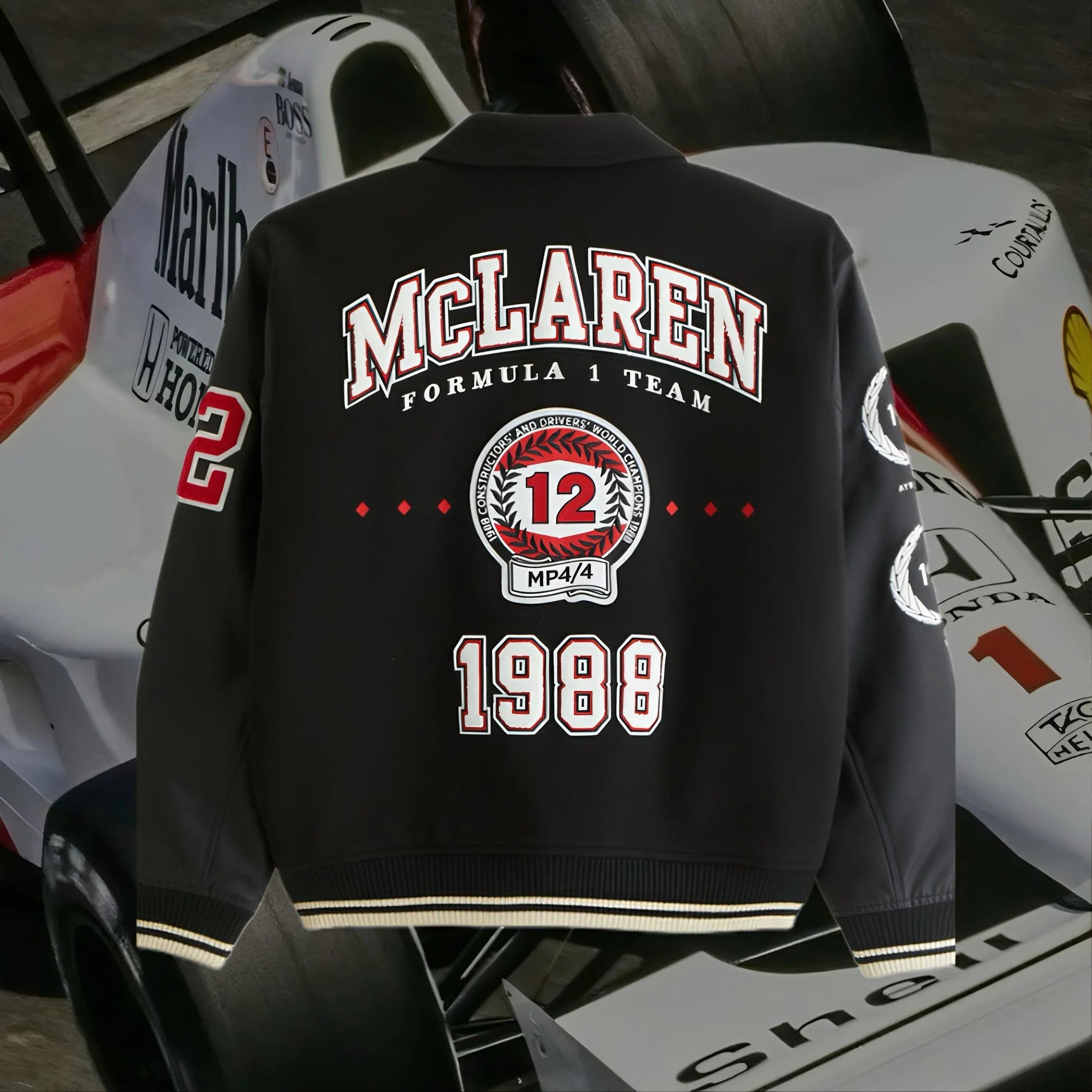 McLaren F1 Vintage Sweatshirt + Leather Jacket
